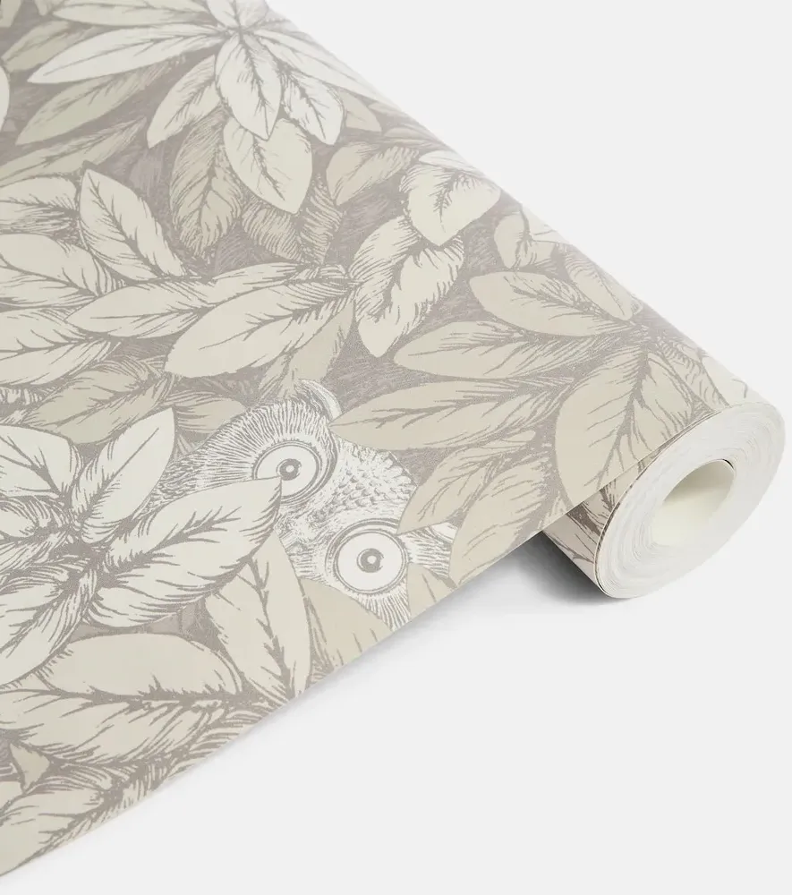 Cole & Son Foglie e Civette Wallpaper - Grey Heather, Paper by Mytheresa, alternate view