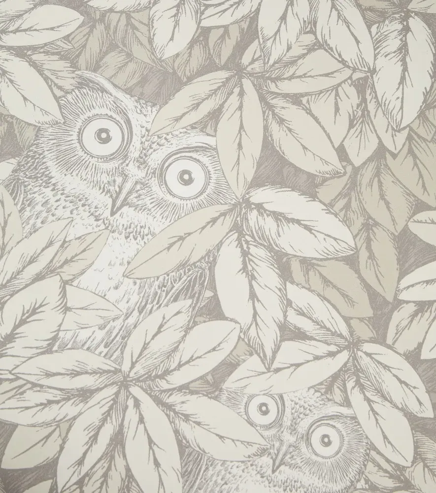 Cole & Son Foglie e Civette Wallpaper - Grey Heather, Paper by Mytheresa, image 3
