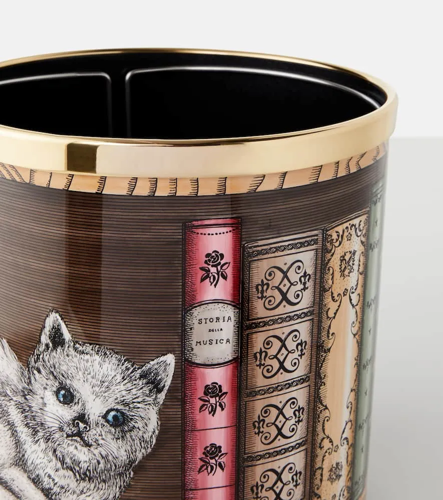 Gatto Con Libri Container - Multicolor, Iron image