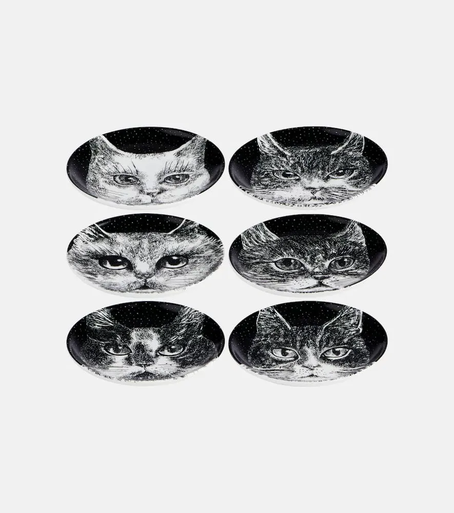 High Fidelity Set of 6 Porcelain Coasters - White, Porcelain