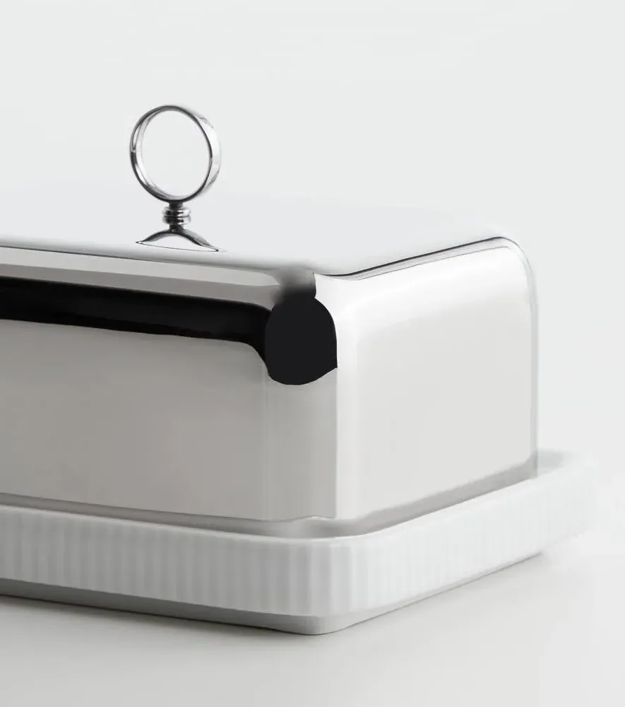 Barnadotte Butter Dish - Silver, Stainless Steel