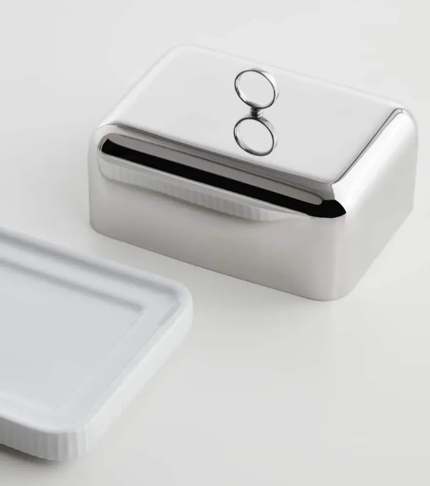 Barnadotte Butter Dish - Silver, Stainless Steel