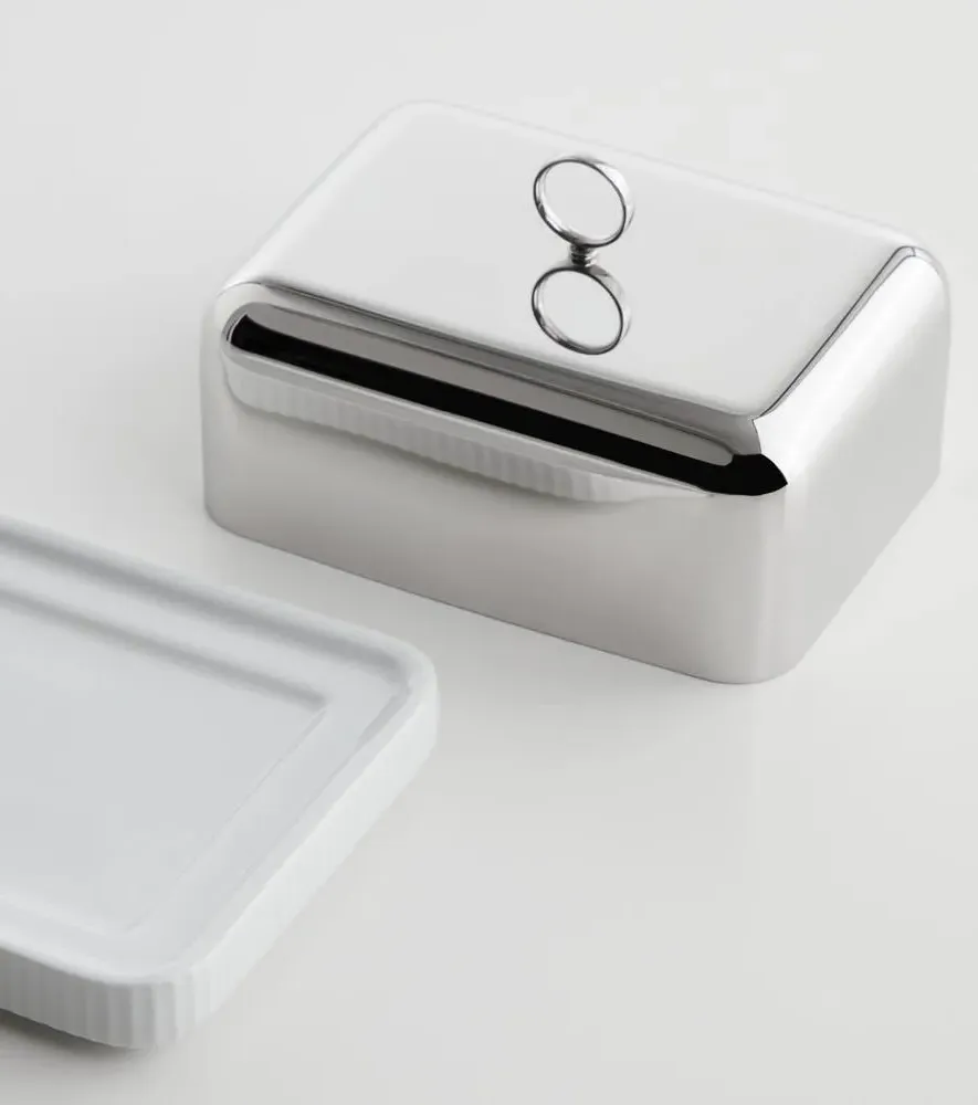 Bernadotte Butter Dish - Silver, Stainless Steel
