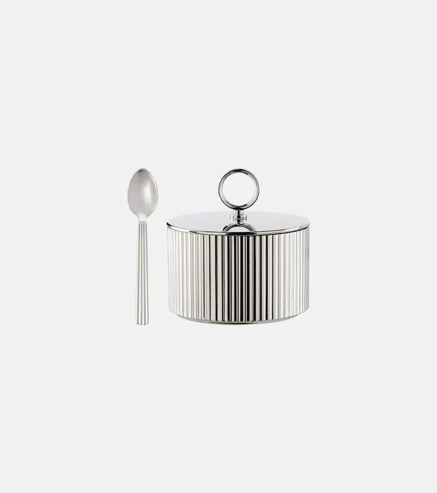 Bernadotte Sugar Bowl and Spoon Set - Silver, Stainless Steel