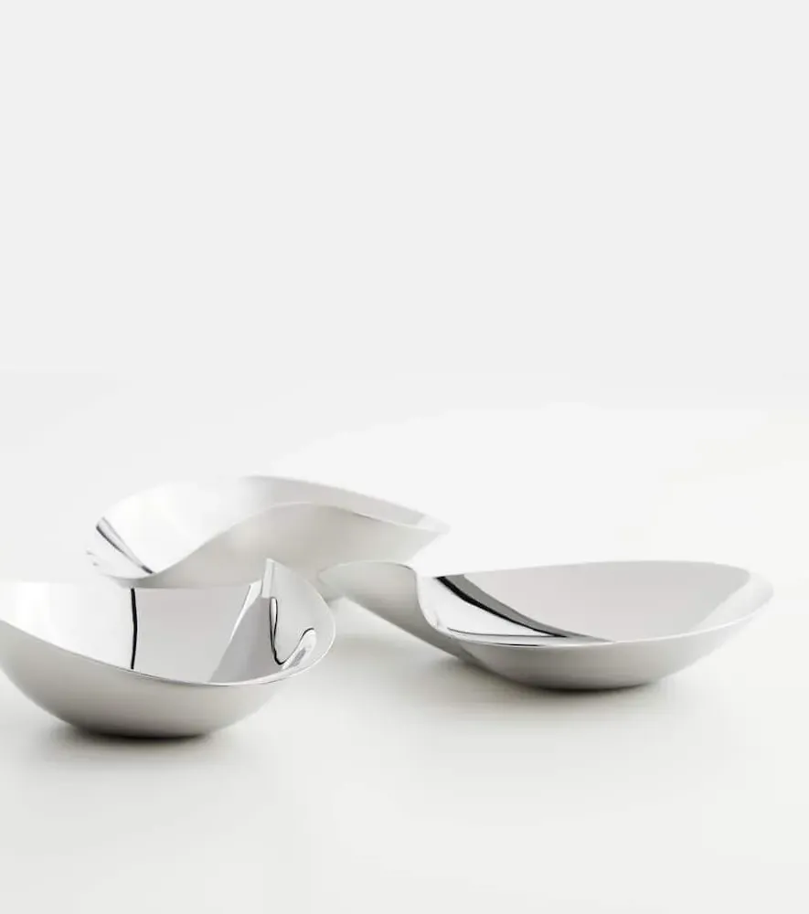 Indulgence Set of 3 Snack Bowls by Helle Damkjær - Silver, Stainless Steel