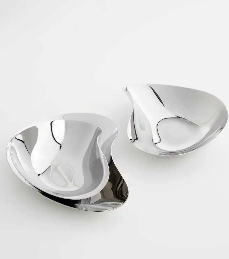 Indulgence Set of 3 Snack Bowls by Helle Damkjær - Silver, Stainless Steel image