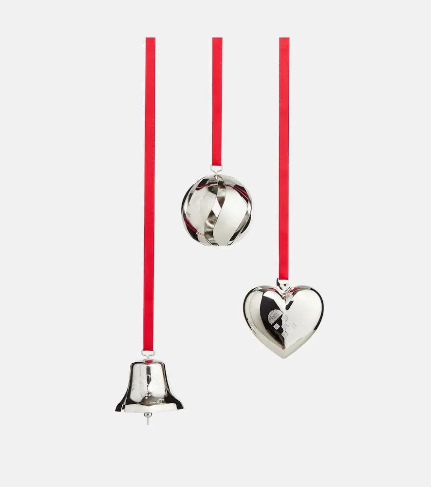 Set of 3 Ornaments - Silver, Brass