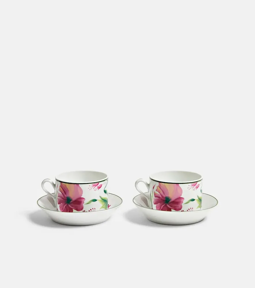 Florenza Set of 2 Teacups and Saucers - Porcelain by Mytheresa