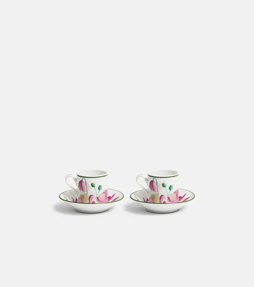 Impero Set of 2 Coffee Cups and Saucers - Malva, Porcelain by Mytheresa