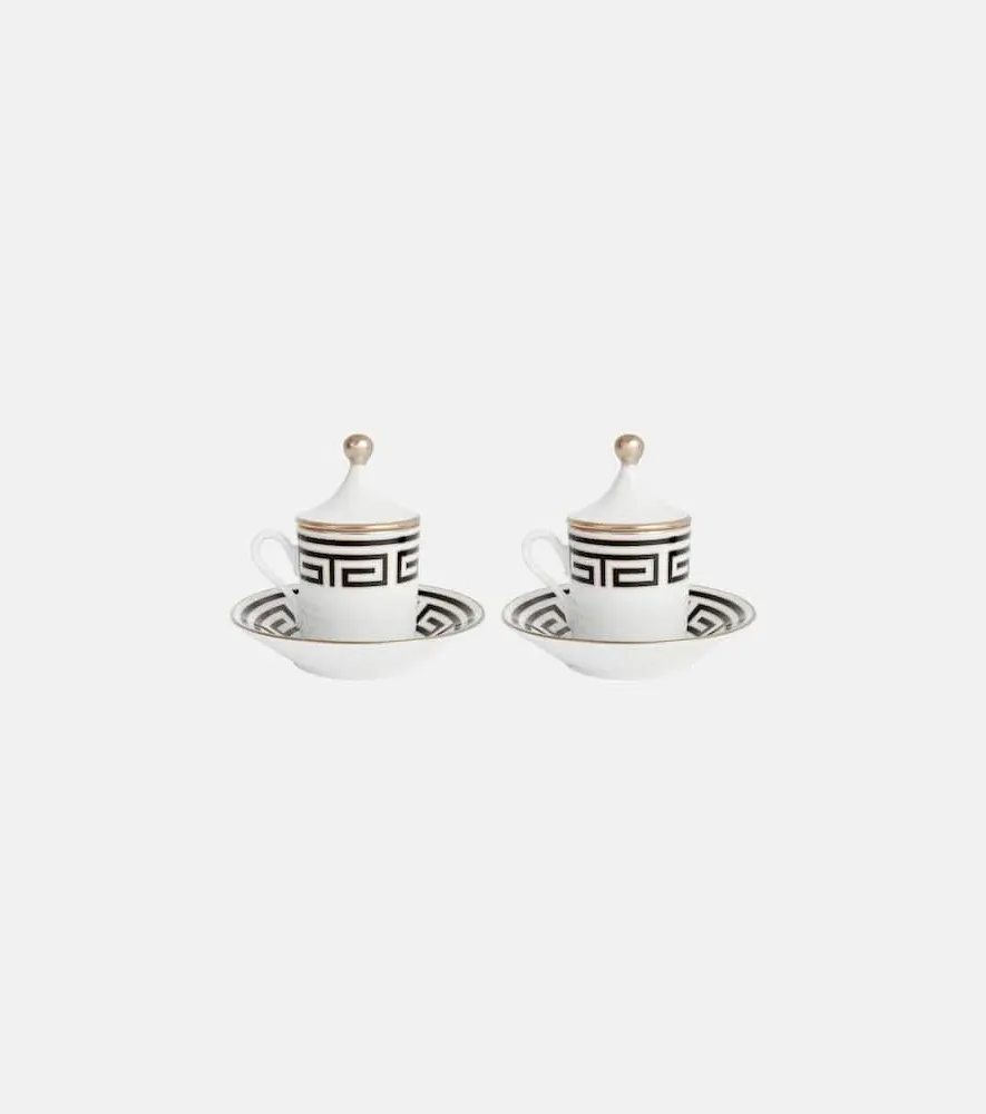 Labirinto Tete a Tete Coffee Cup and Saucer Set - Black