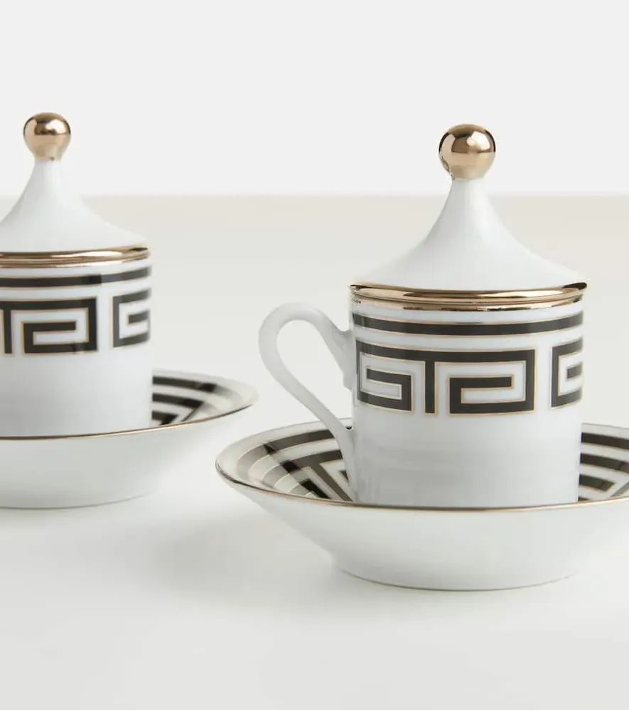 Labirinto Tete a Tete Coffee Cup and Saucer Set - Black image