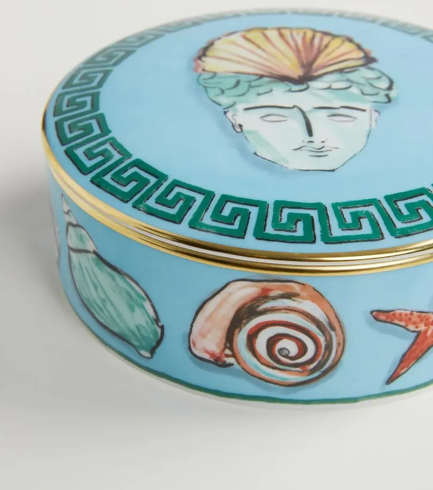 Luke Edward Hall Il Viaggio di Nettuno Round Box - Sea Blue, Porcelain by Mytheresa, image 3