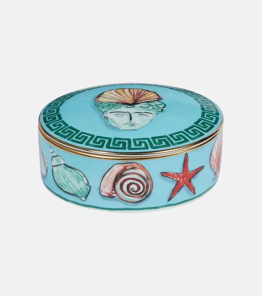 Luke Edward Hall Il Viaggio di Nettuno Round Box - Sea Blue, Porcelain by Mytheresa