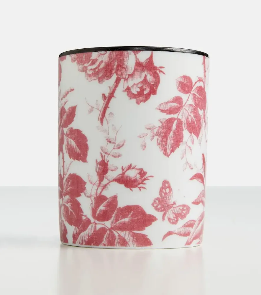 Herbarium Ceramic Scented Candle - Red/White