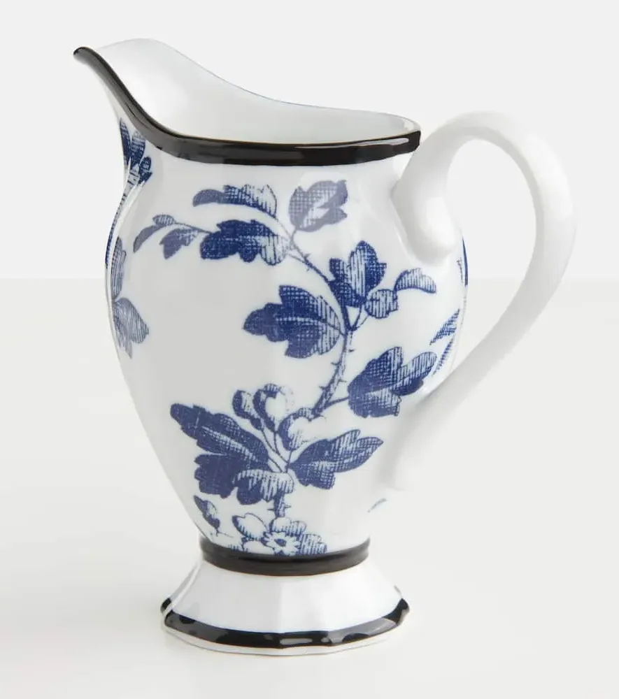 Herbarium Milk Jug - Blue/White, Porcelain