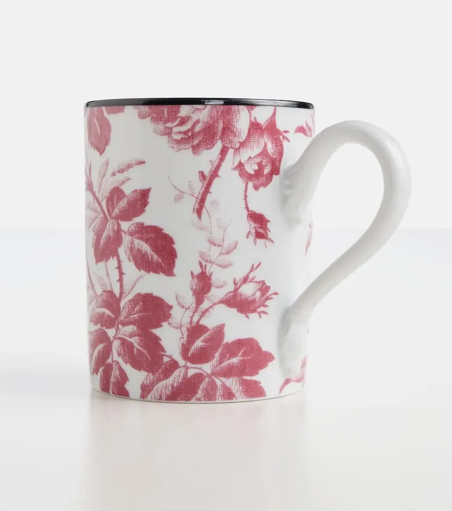 Herbarium Porcelain Mug - Red