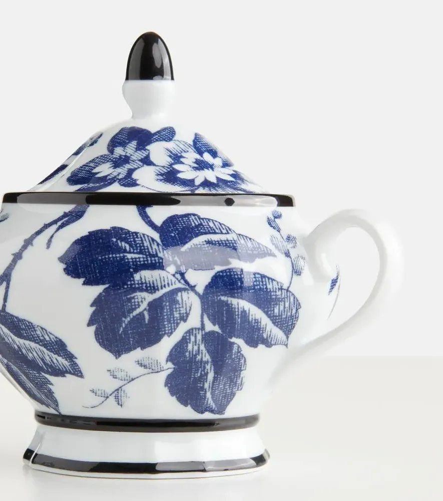 Herbarium Porcelain Sugar Bowl - Blue/White