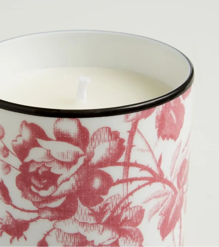 Herbarium Scented Candle - Red/White, Ceramic