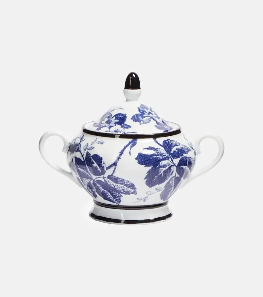 Herbarium Sugar Bowl - Blue/White, Porcelain