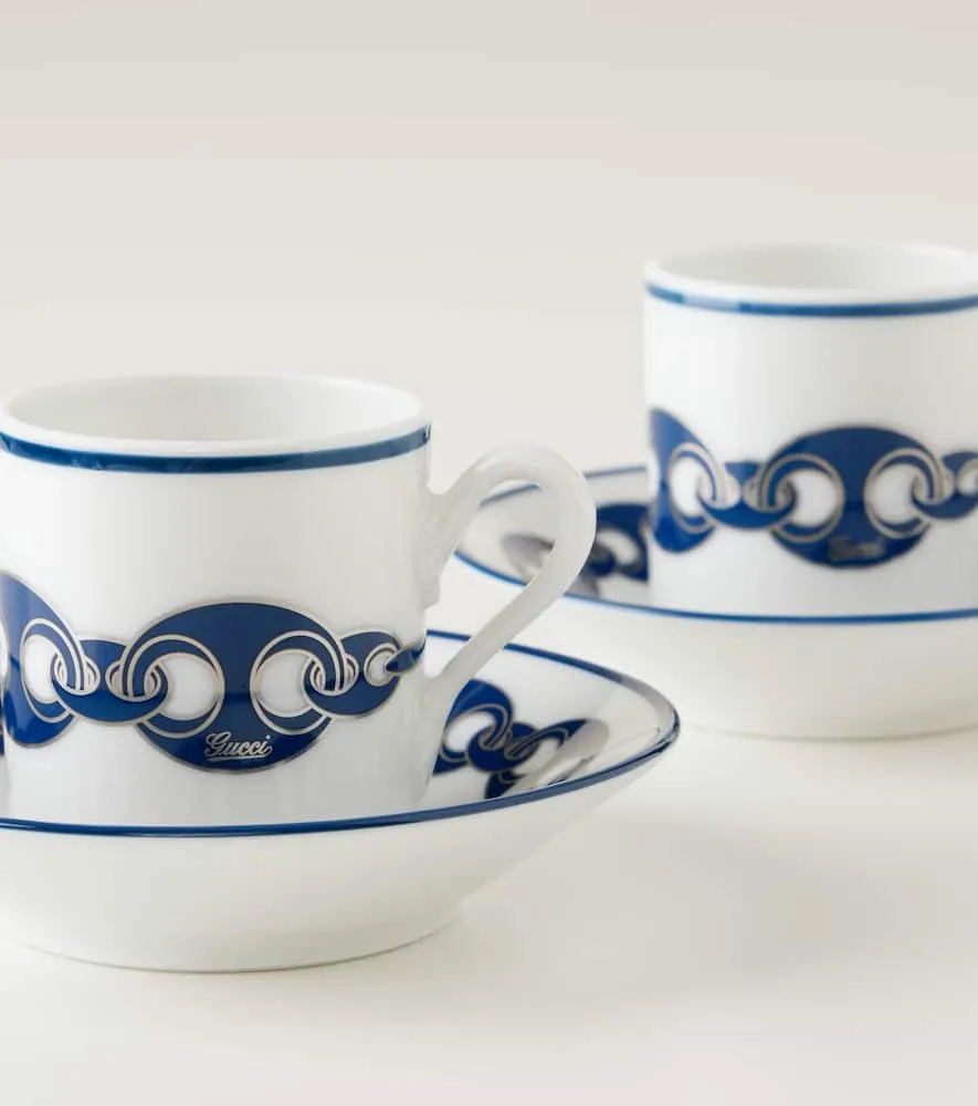 Marina Espresso Cup and Saucer Set - White, Porcelain image