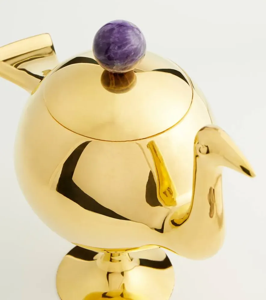 Bird Container - Gold, Brass