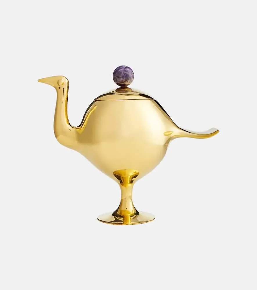 Bird Container - Gold, Brass
