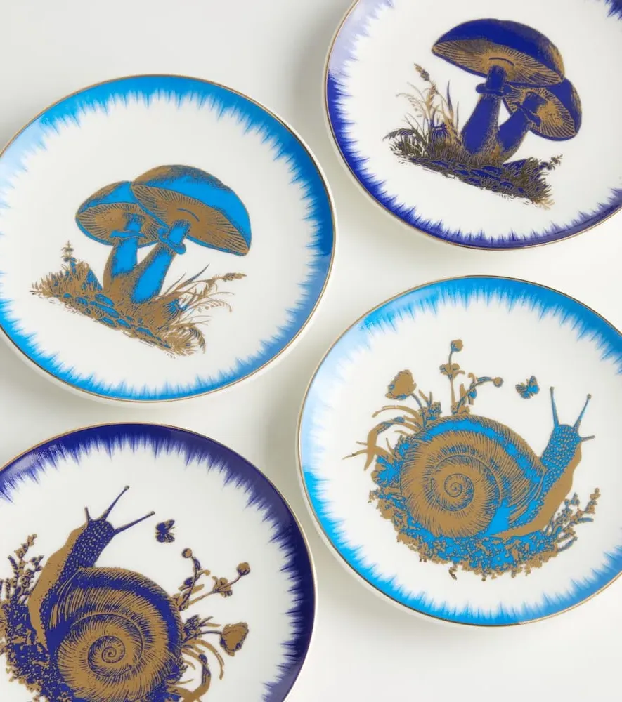 Botanist Set of 4 Coasters - Multicolor, Porcelain