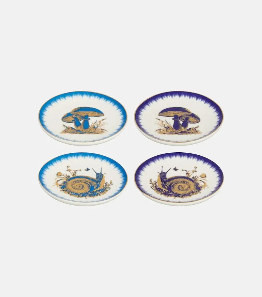 Botanist Set of 4 Coasters - Multicolor, Porcelain