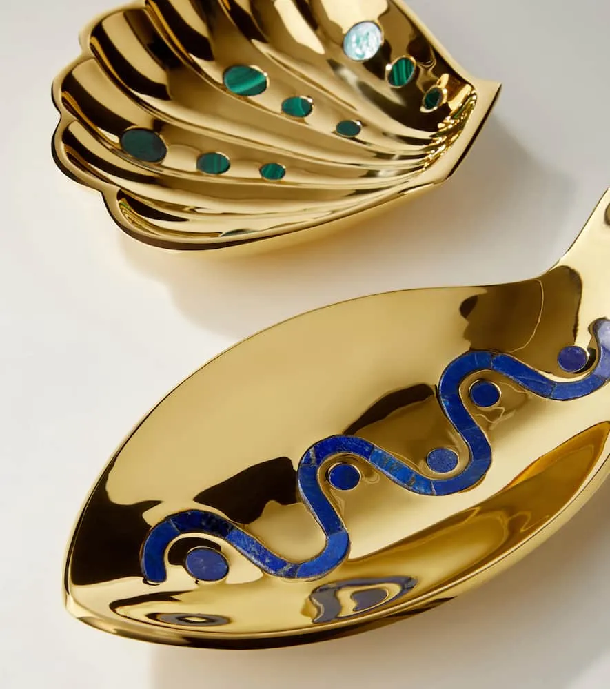 Clam Shell Decorative Tray - Gold, Brass image