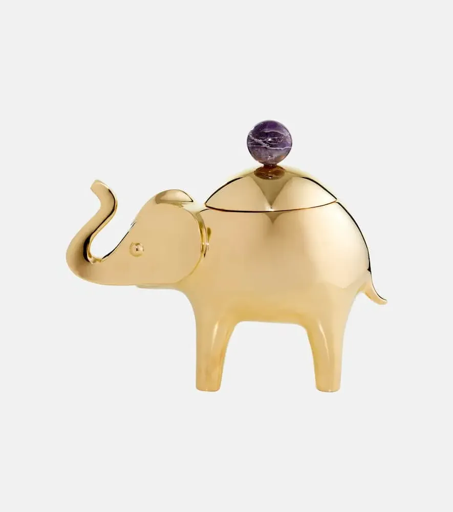 Elephant Container - Gold, Brass