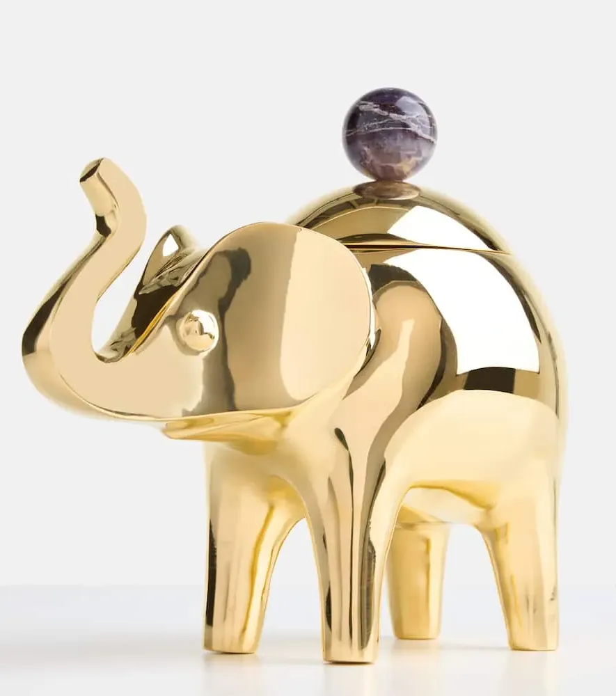 Elephant Container - Gold, Brass image