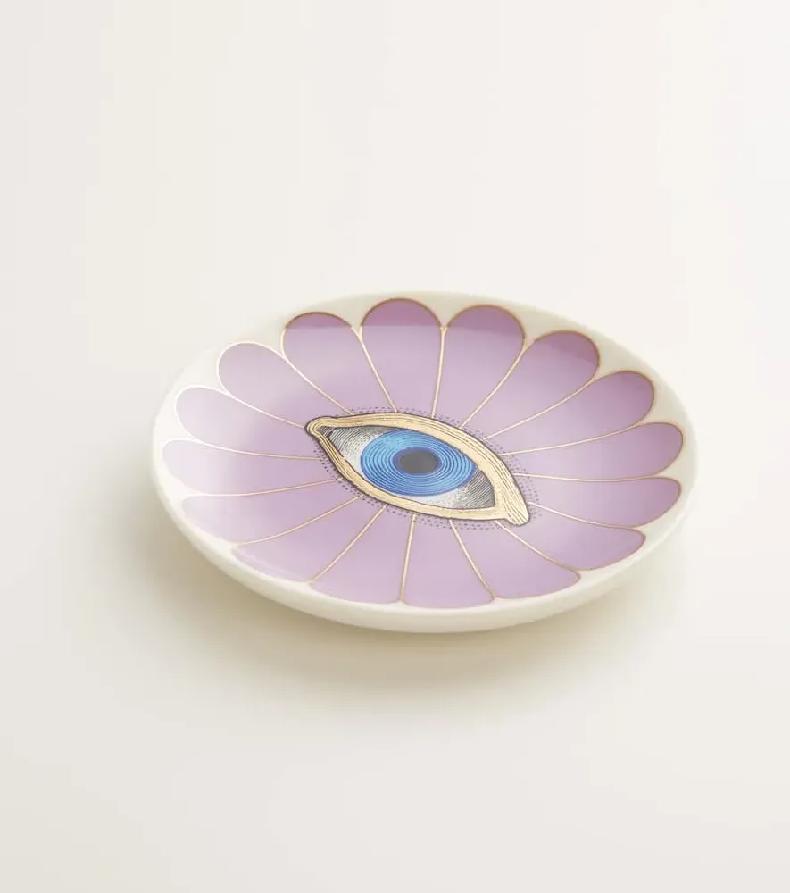 Fleur Set of 4 Ceramic Coasters - Purple