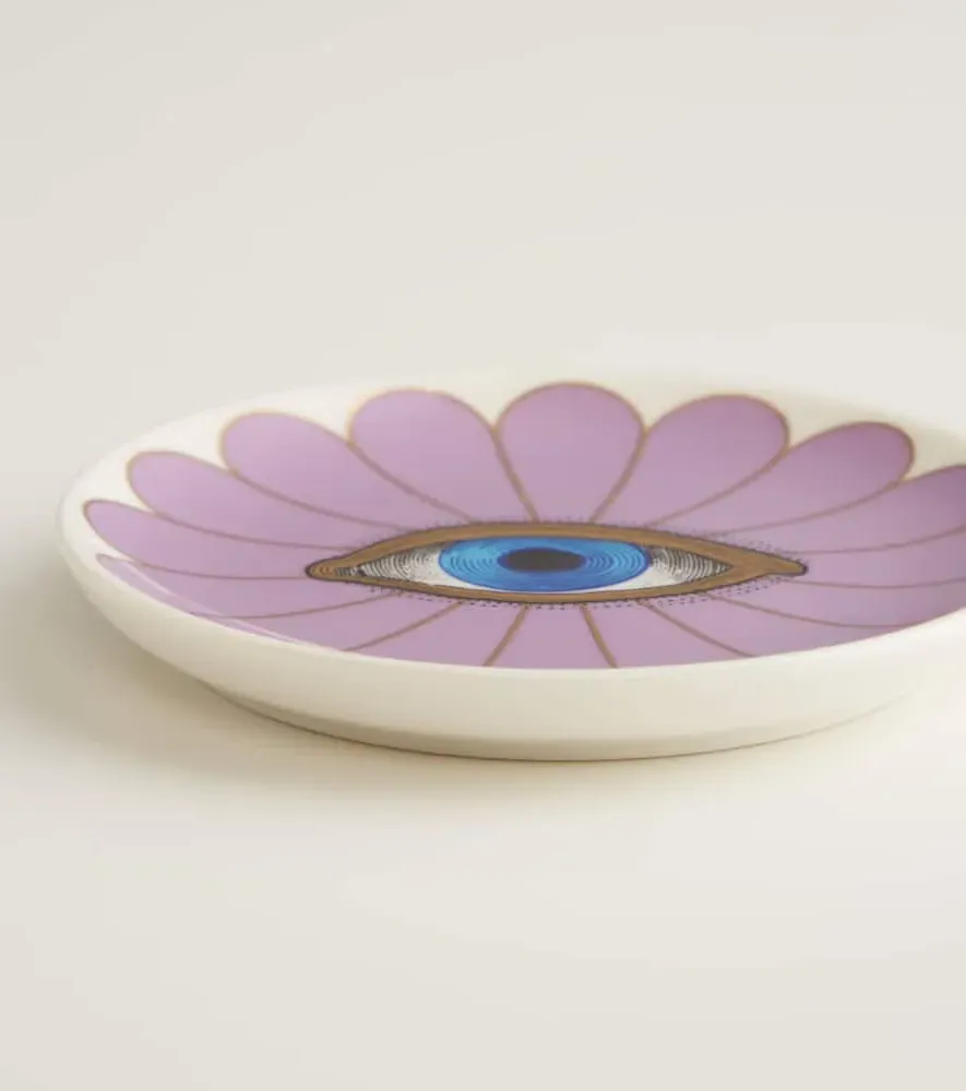 Fleur Set of 4 Ceramic Coasters - Purple image