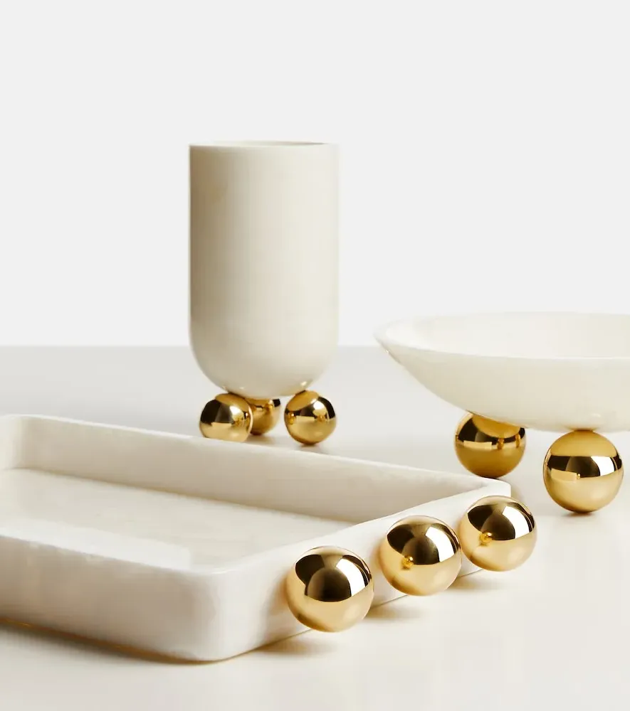 Fontana Tray - White, Brass by Mytheresa, alternate view