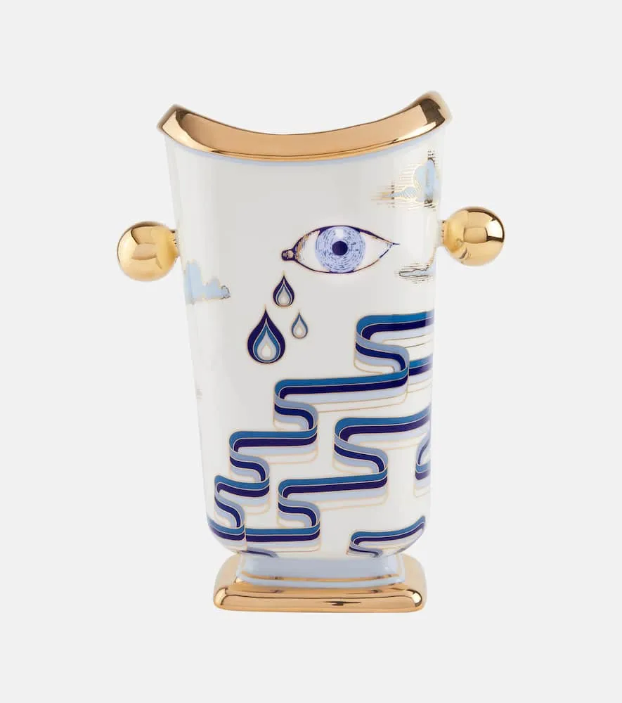 Porcelain Vase - Blue, Multicolor