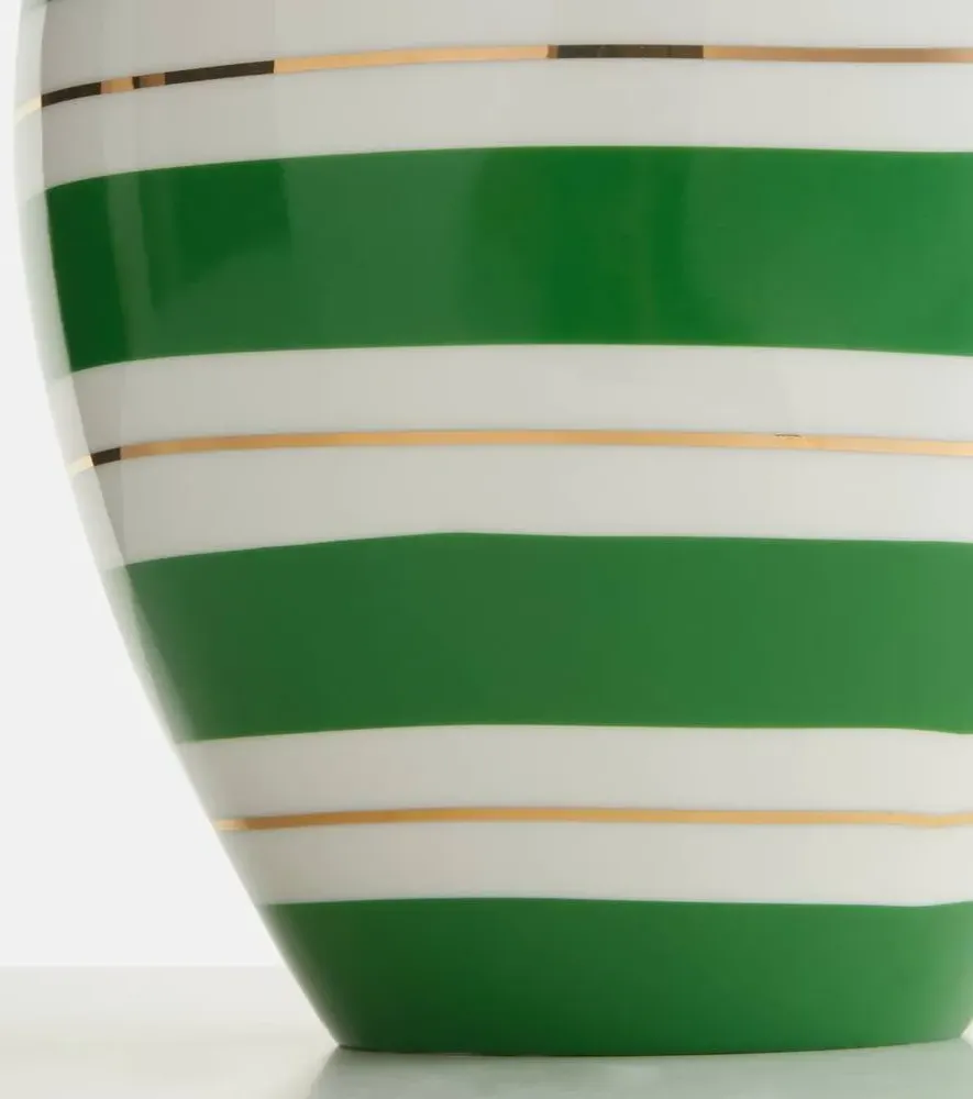 Portofino Striped Vase - Green, Porcelain