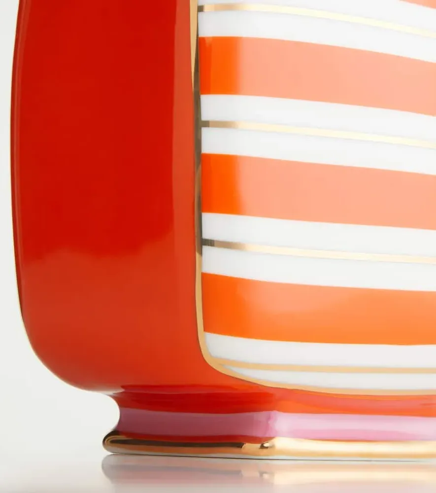 Portofino Striped Vase - Pink, Porcelain image