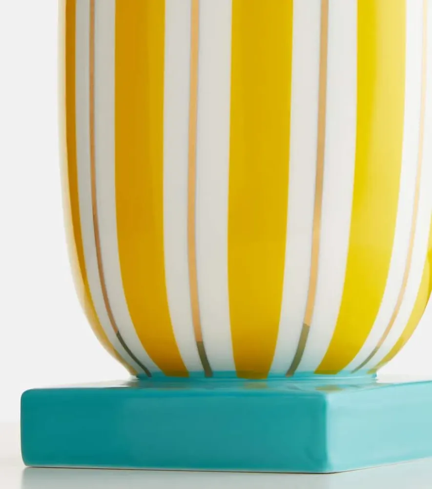 Portofino Striped Vase - Yellow, Porcelain