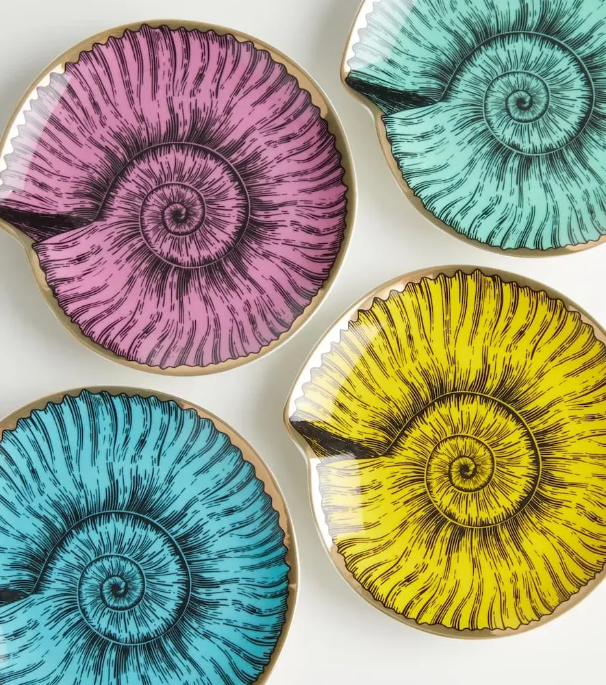 Sirena Set of 4 Coasters - Multicolor, Porcelain