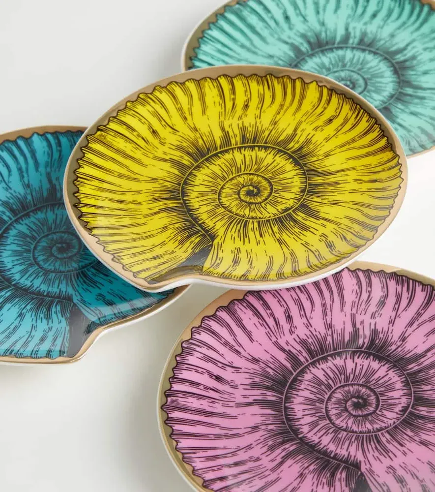 Sirena Set of 4 Coasters - Multicolor, Porcelain