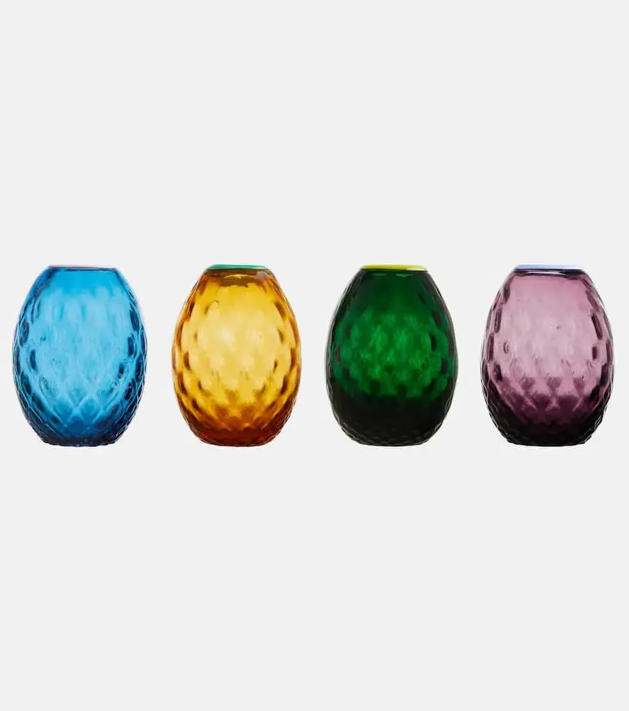 Baby Egg Set of 4 Glass Vases - Green