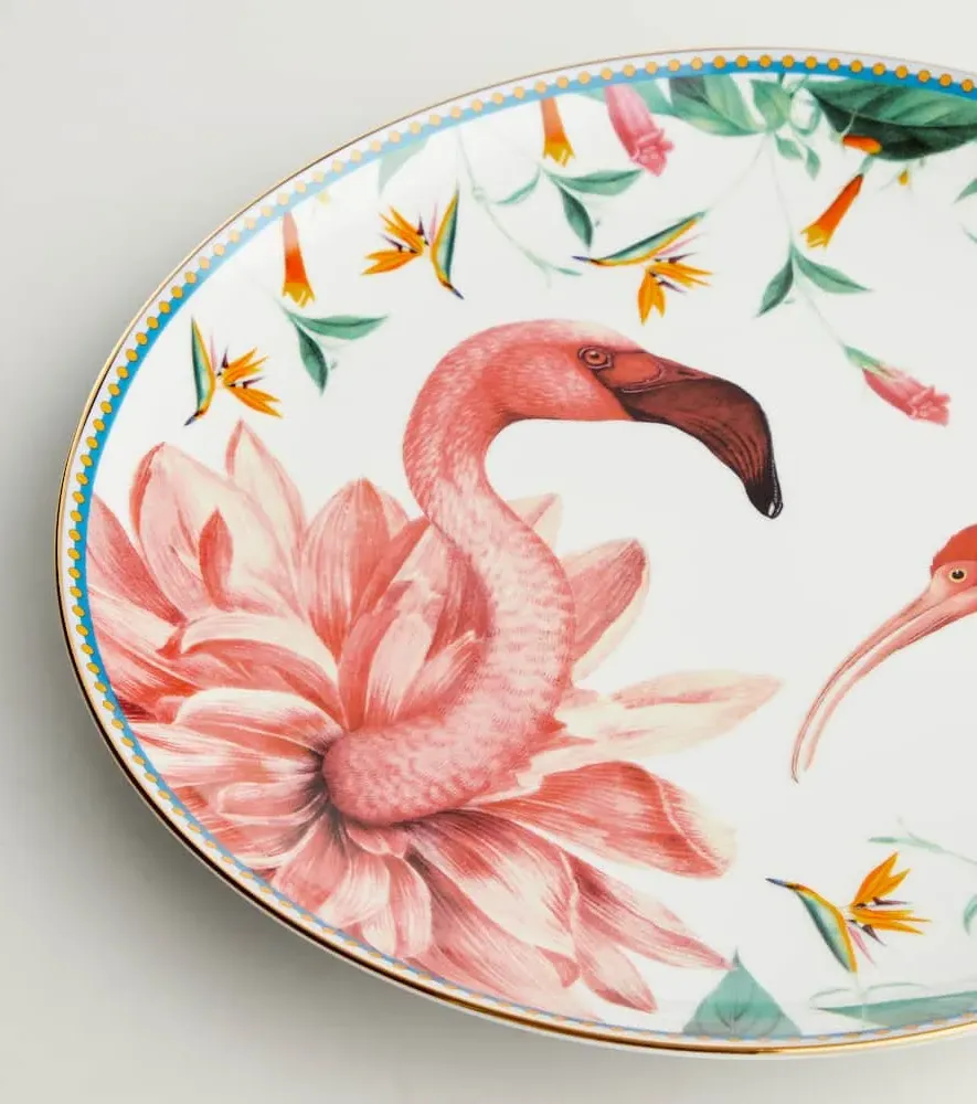 Birdbloom Decorative Plate - Multicolor, Porcelain image