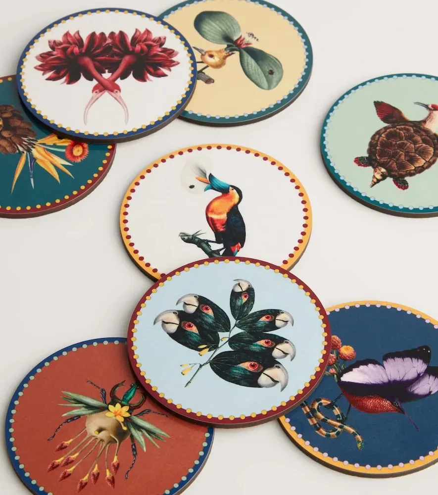 Fantastic Creatures Set of 8 Coasters by Beto Val - Wood, Cork by Mytheresa, alternate view