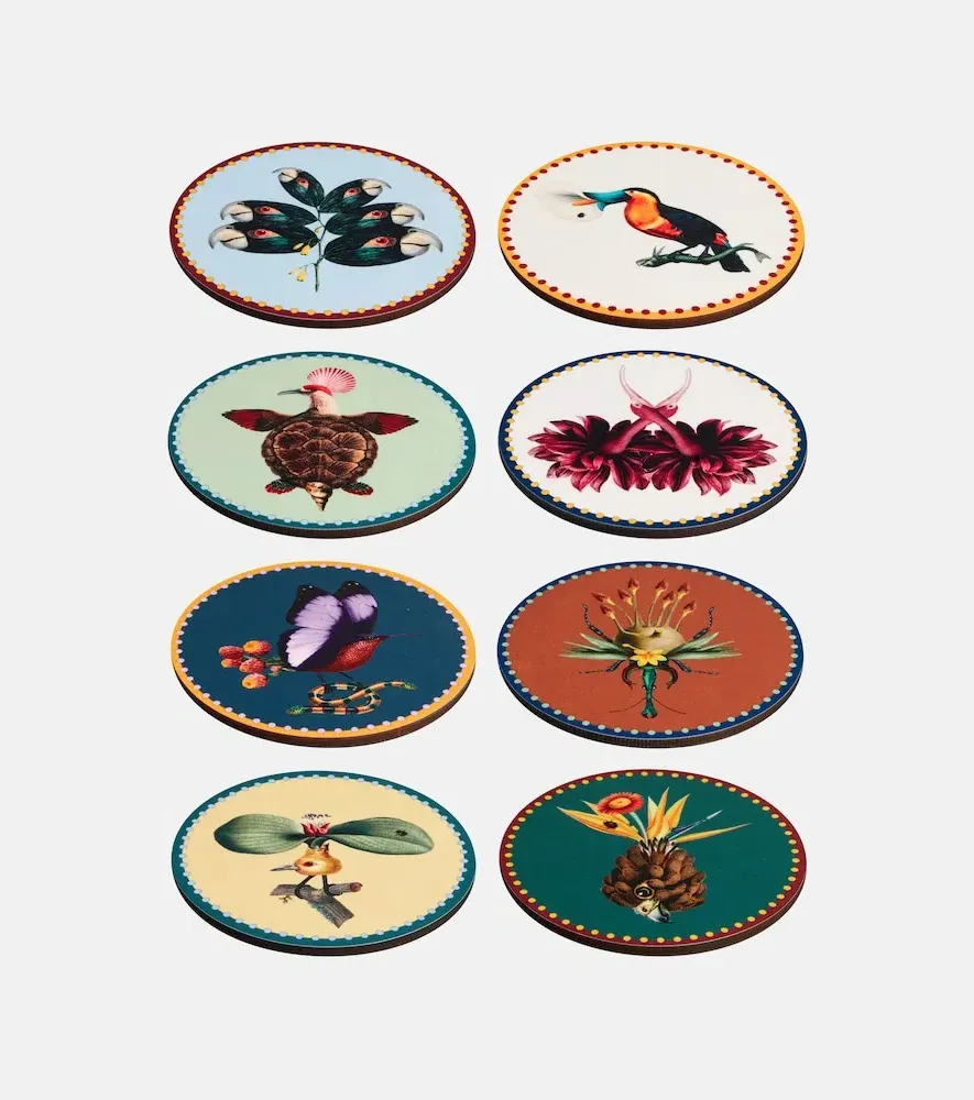 Fantastic Creatures Set of 8 Coasters by Beto Val - Wood, Cork by Mytheresa