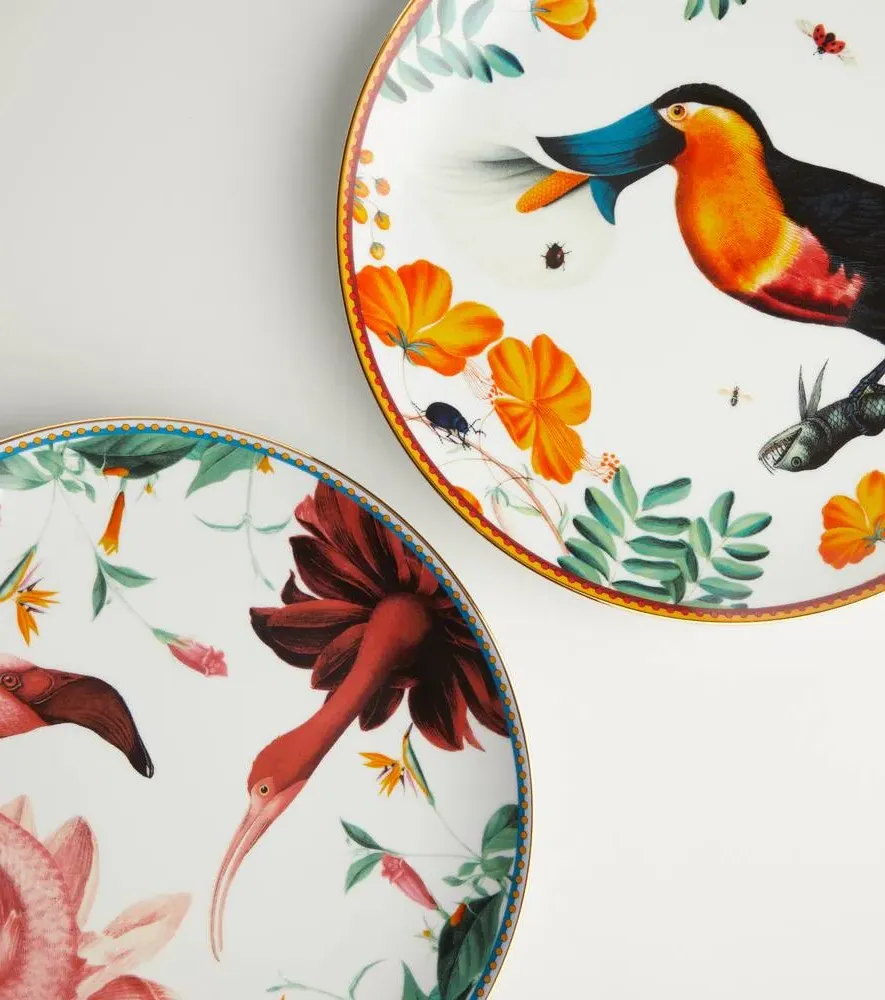 Floroucan Decorative Plate - Multicolor, Porcelain