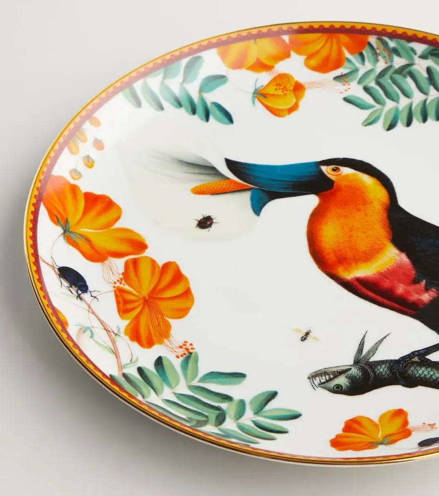 Floroucan Decorative Plate - Multicolor, Porcelain