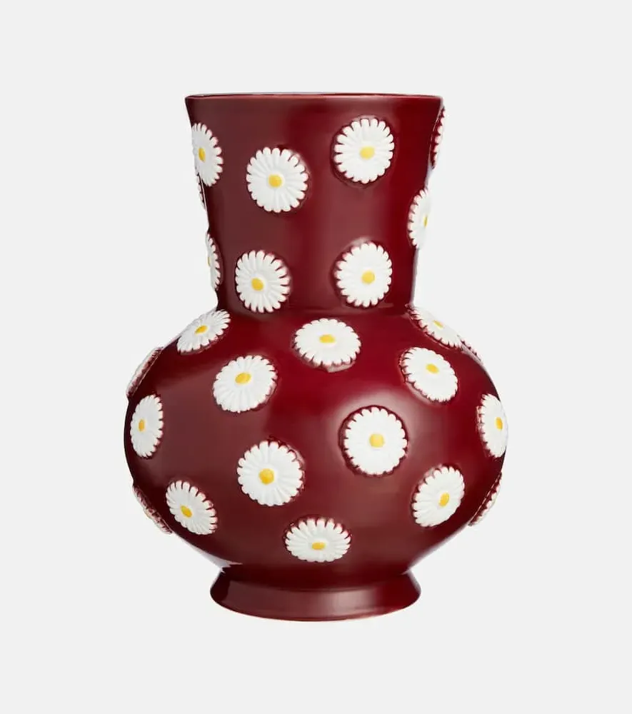 Margherita Ceramic Vase - Burgundy