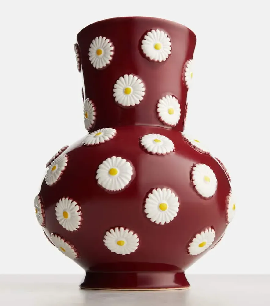 Margherita Ceramic Vase - Burgundy image