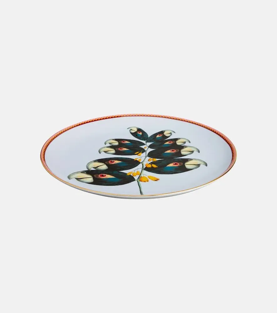 Parrotstem Decorative Plate - Multicolor, Porcelain