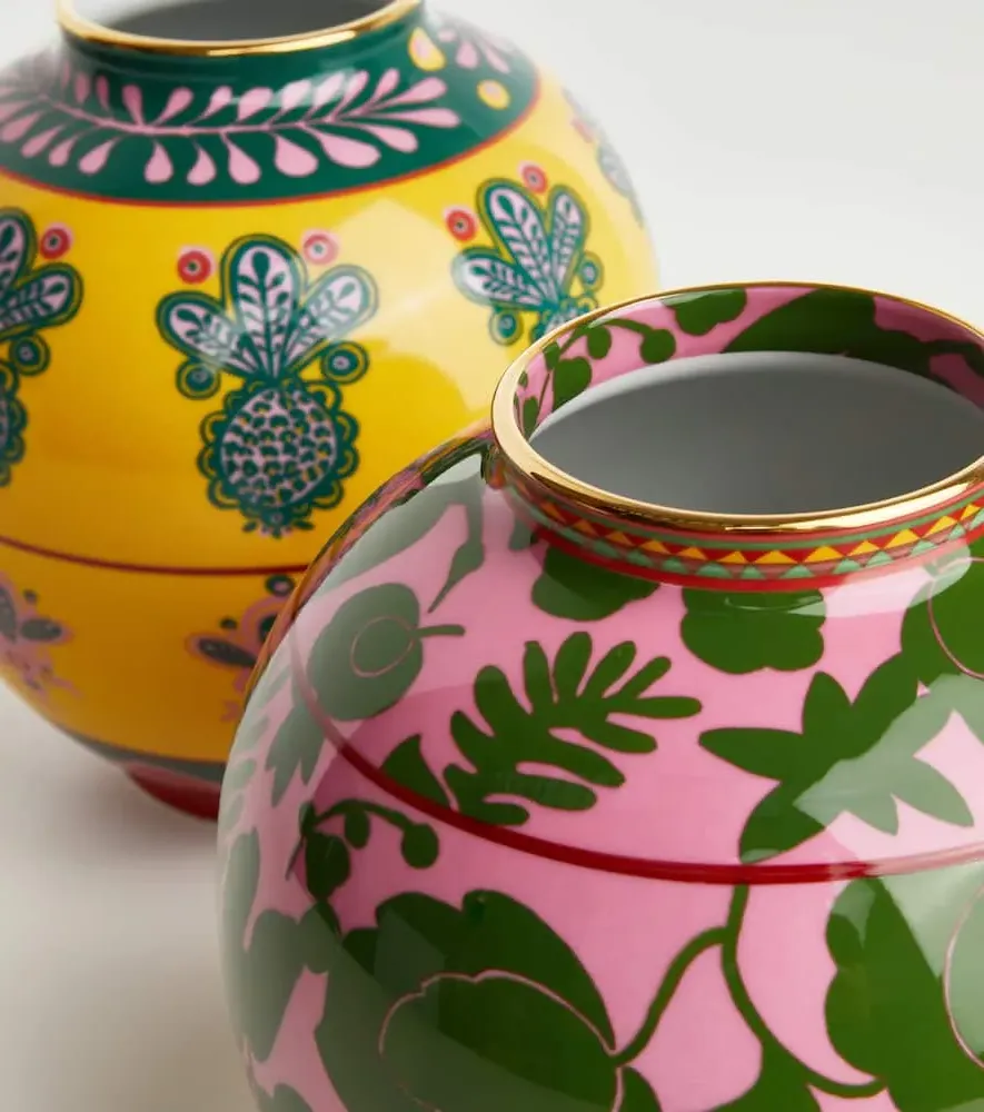 Pineapple Giallo Medium Porcelain Vase - Yellow